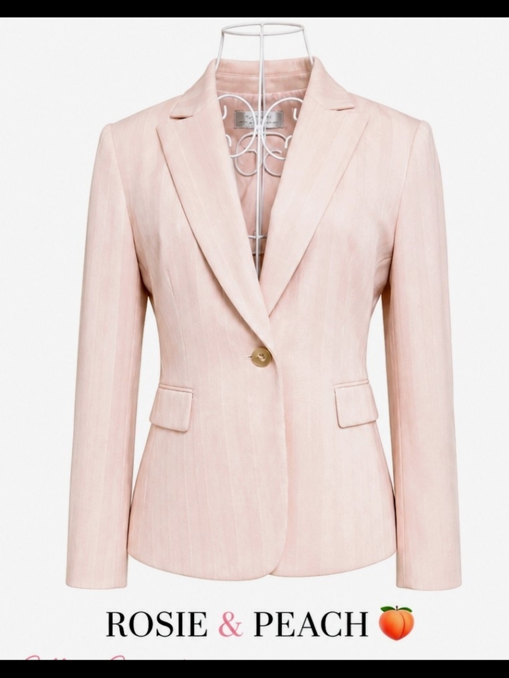 Tahari Peach-Pink Single-Button Blazer